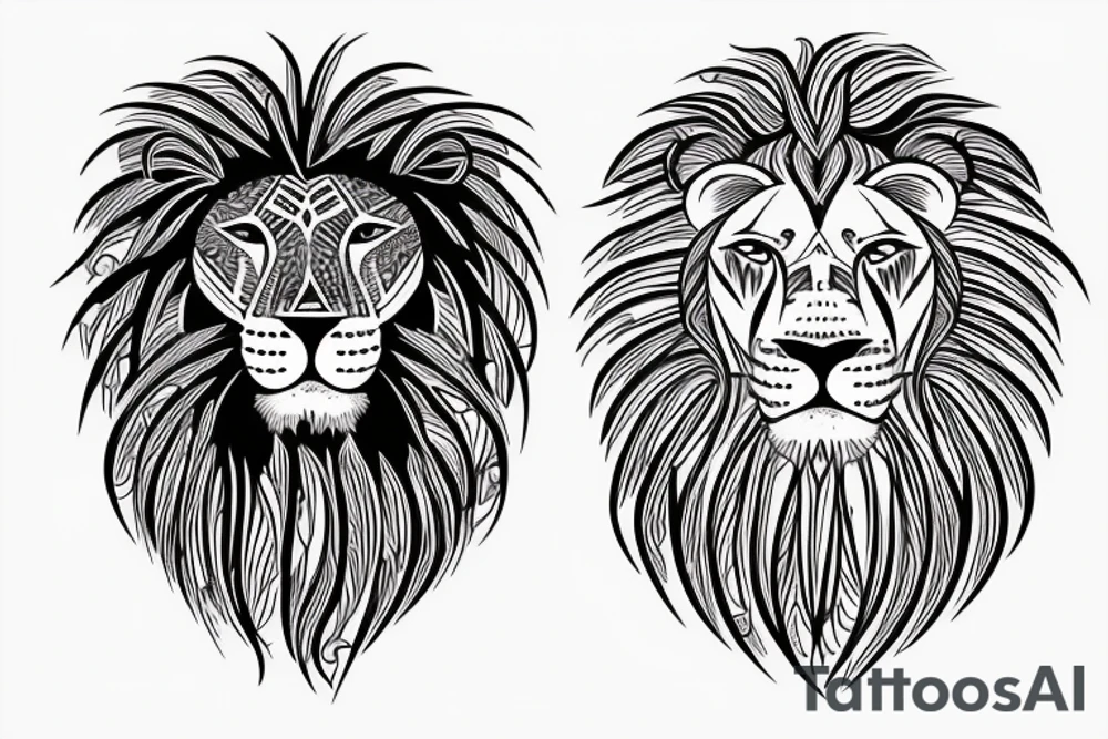 Lion tattoo with scars tattoo idea