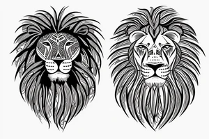 Lion tattoo with scars tattoo idea