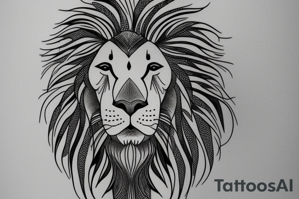 Lion tattoo with scars on face. tattoo idea