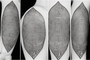 Fine lines Geometric Minimal tattoo with Micro realistic Greek or Classical Art tattoo idea