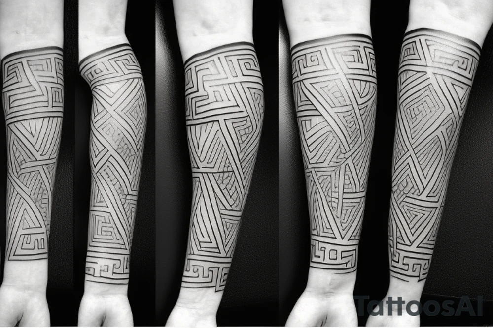 Fine lines Geometric Minimal tattoo with Micro realistic Greek or Classical Art tattoo idea