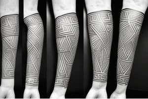 Fine lines Geometric Minimal tattoo with Micro realistic Greek or Classical Art tattoo idea