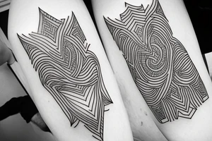 Fine lines Geometric Minimal tattoo with Micro realistic Greek or Classical Art tattoo idea
