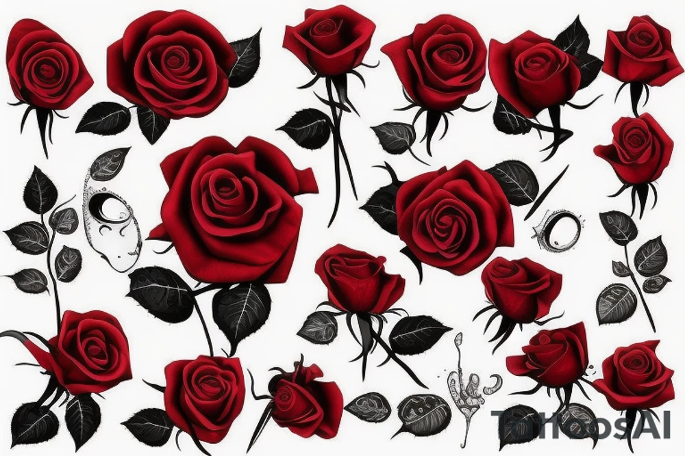 Red Rose Dripping Blood tattoo idea