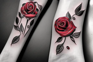 Red Rose Dripping Blood tattoo idea