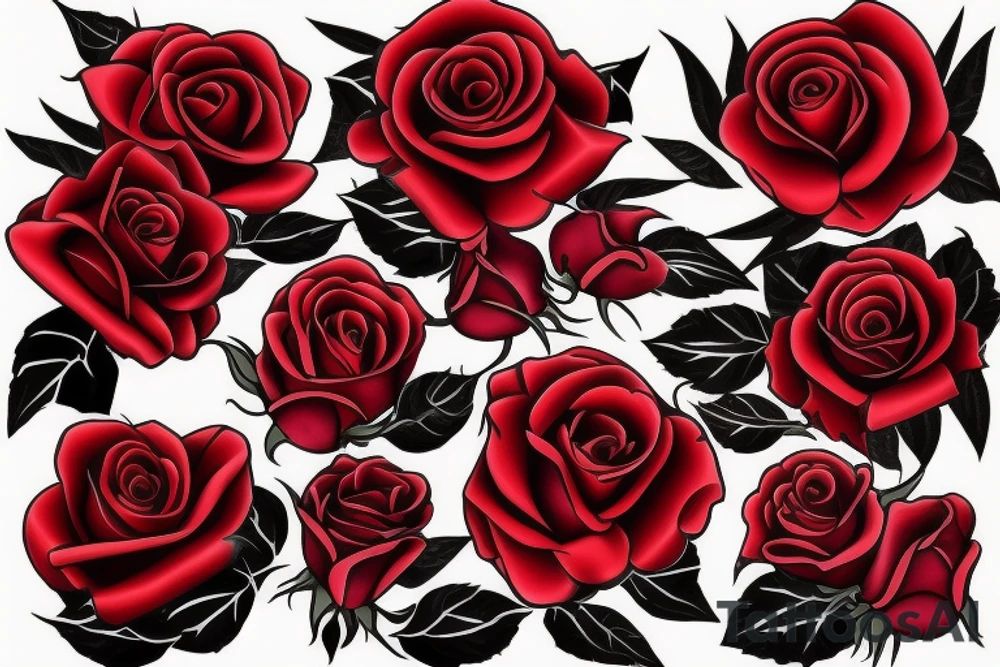 Red Rose Dripping Blood tattoo idea