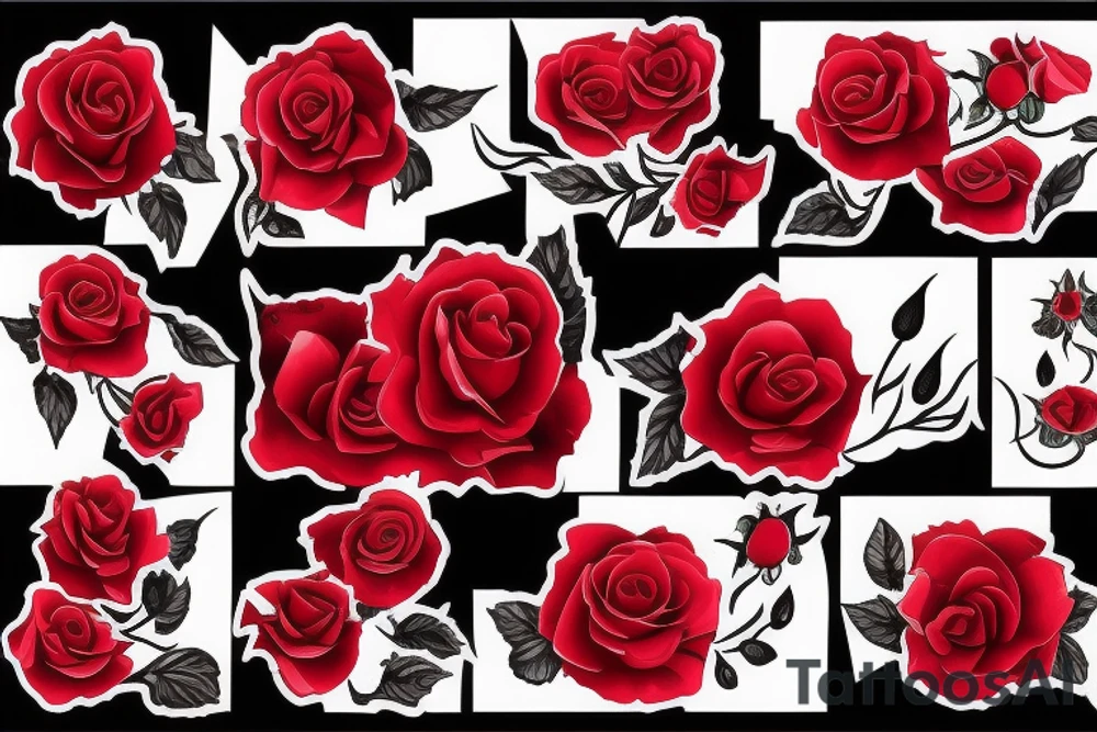 Red Rose Dripping Blood tattoo idea