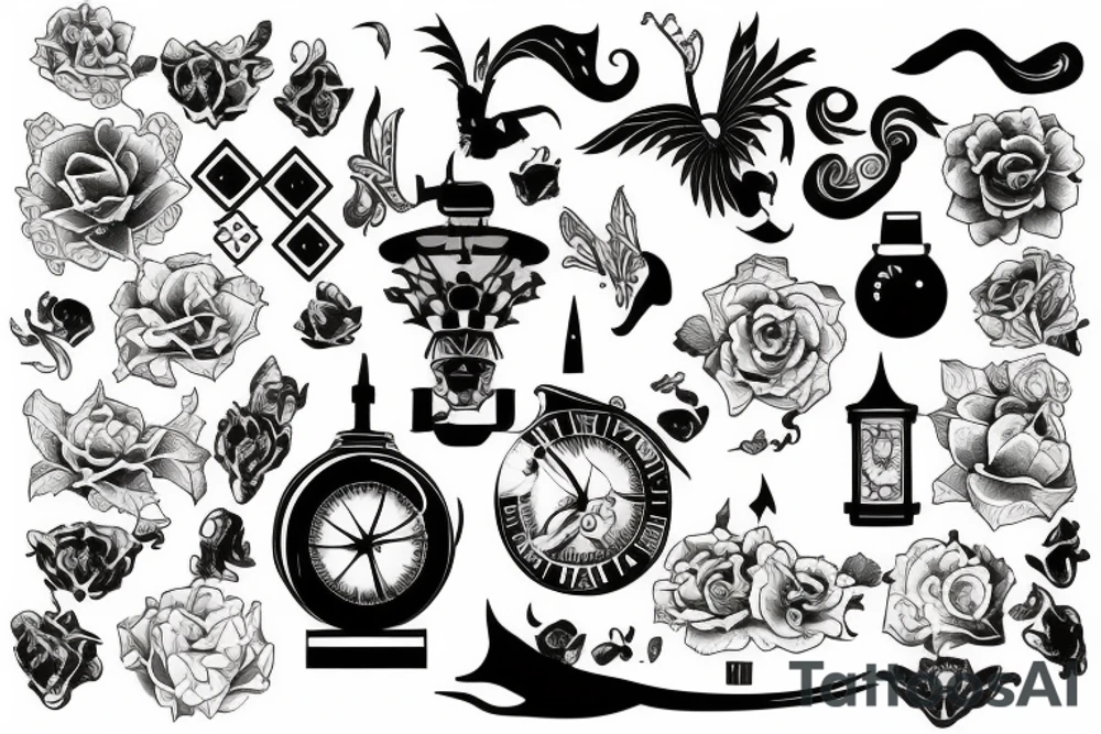 timeglass and shadow tattoo idea