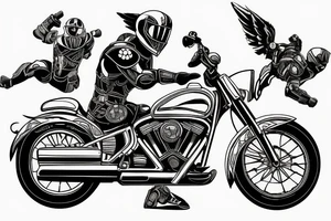 A spartan rides a motorcycle tattoo idea