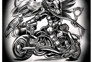 A spartan rides a motorcycle tattoo idea