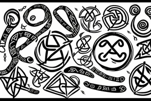Serotonin molecule with viking runes tattoo idea