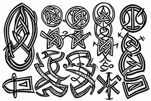 Serotonin molecule with viking runes tattoo idea