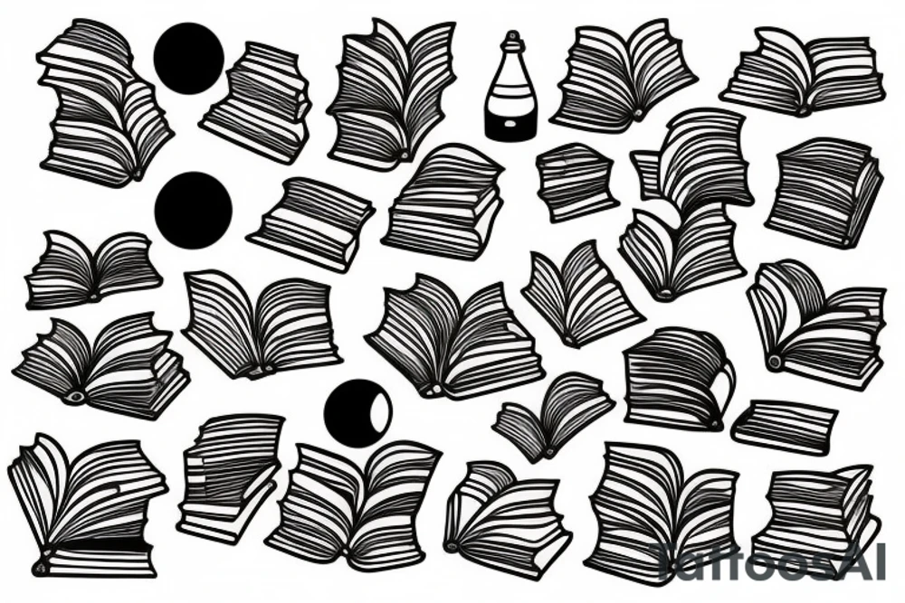 Reading books in space tattoo idea