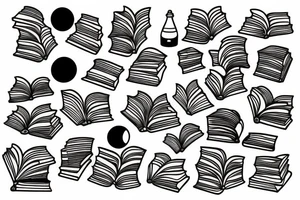 Reading books in space tattoo idea