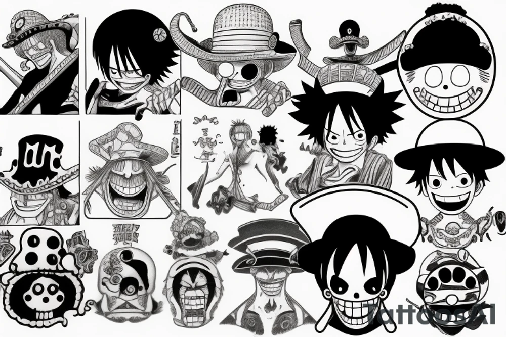 One piece, ace, strawhat tattoo idea