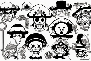 One piece, ace, strawhat tattoo idea
