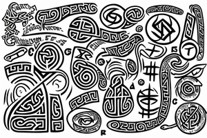 Serotonin symbol with viking runes tattoo idea