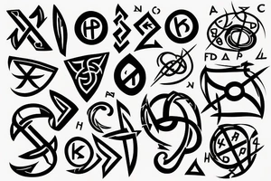 Serotonin symbol with viking runes tattoo idea