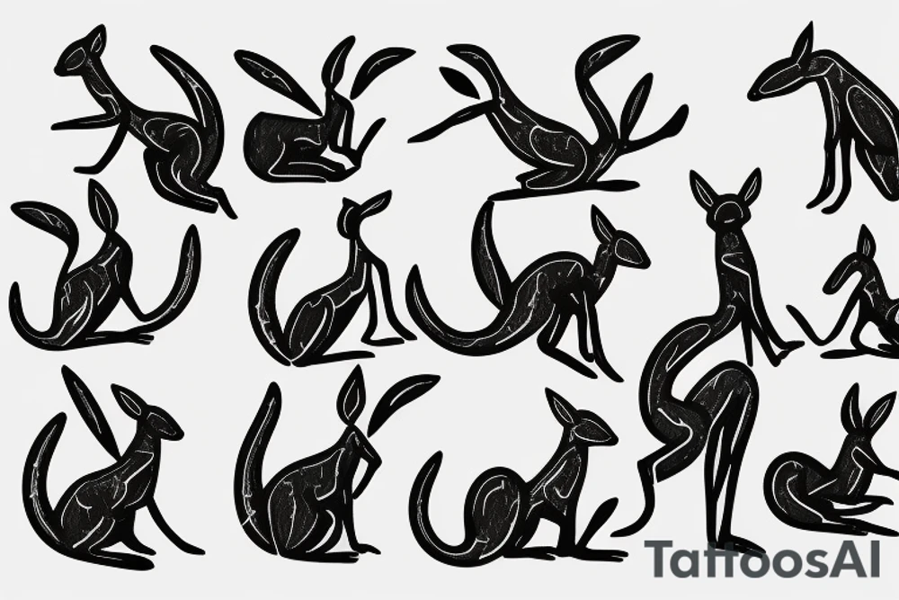 A kangaroo punching a bus tattoo idea