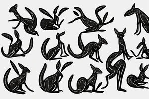 A kangaroo punching a bus tattoo idea
