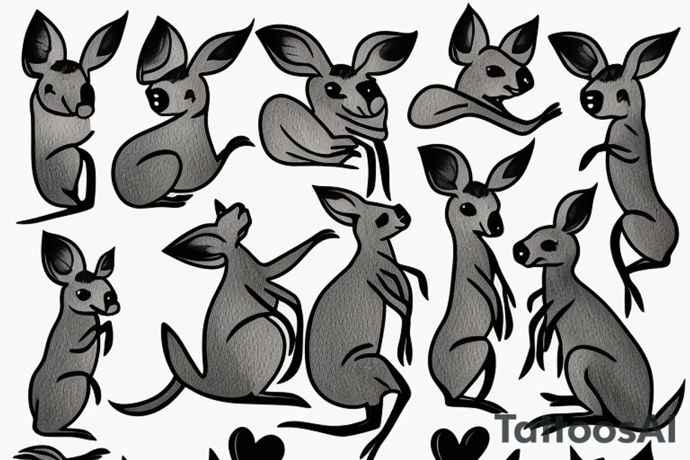 A kangaroo punching a bus tattoo idea