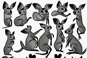 A kangaroo punching a bus tattoo idea
