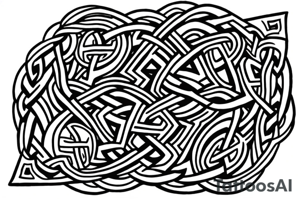 A leviathan cross bound by an endless knot covered in roses tattoo idea