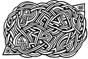 A leviathan cross bound by an endless knot covered in roses tattoo idea