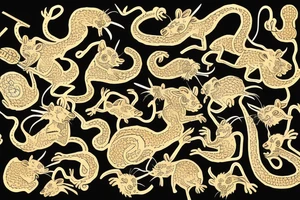 Rat king hoarding gold tattoo idea
