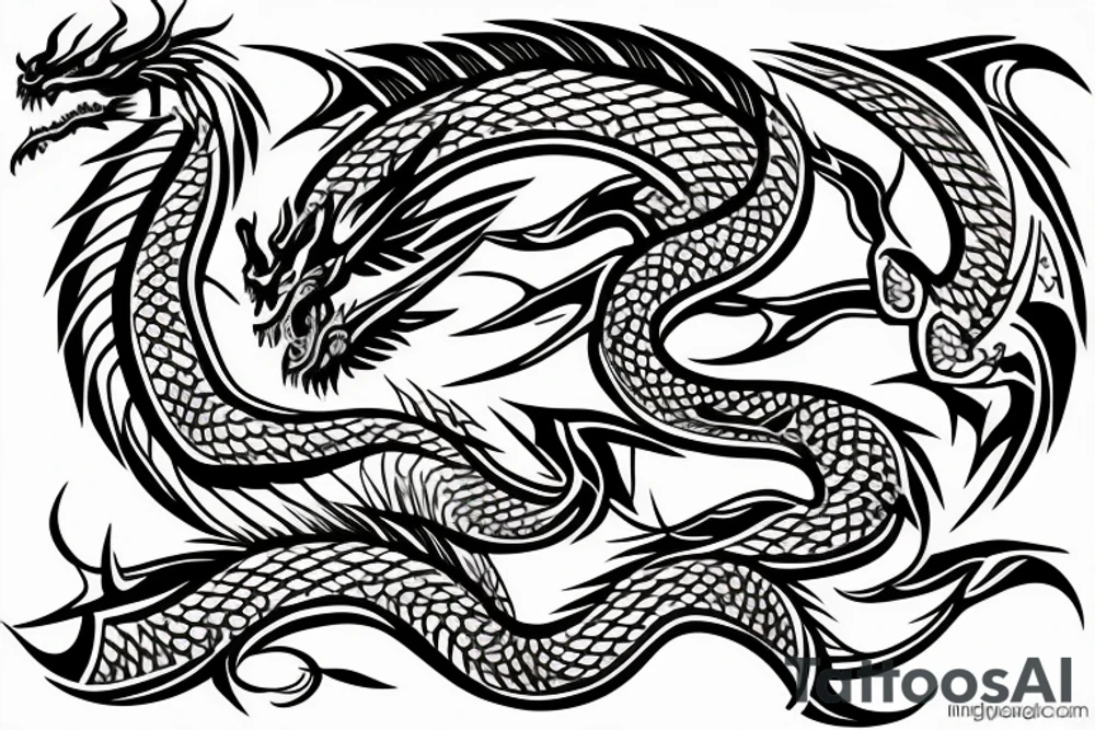 Dragon, bold lines tattoo idea