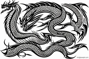 Dragon, bold lines tattoo idea