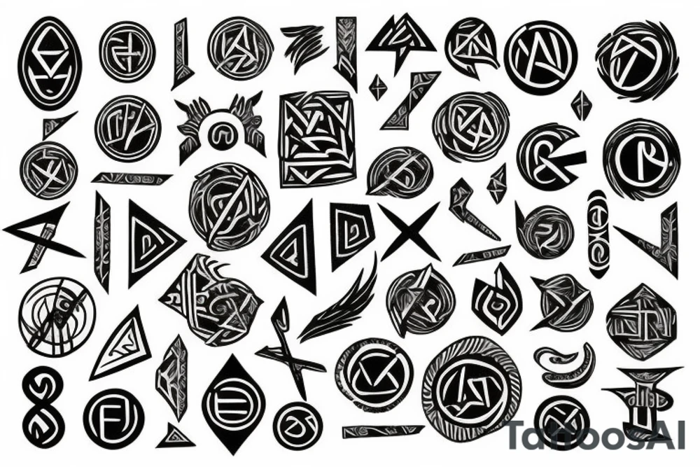 Pagan, universe, mythology, runes tattoo idea