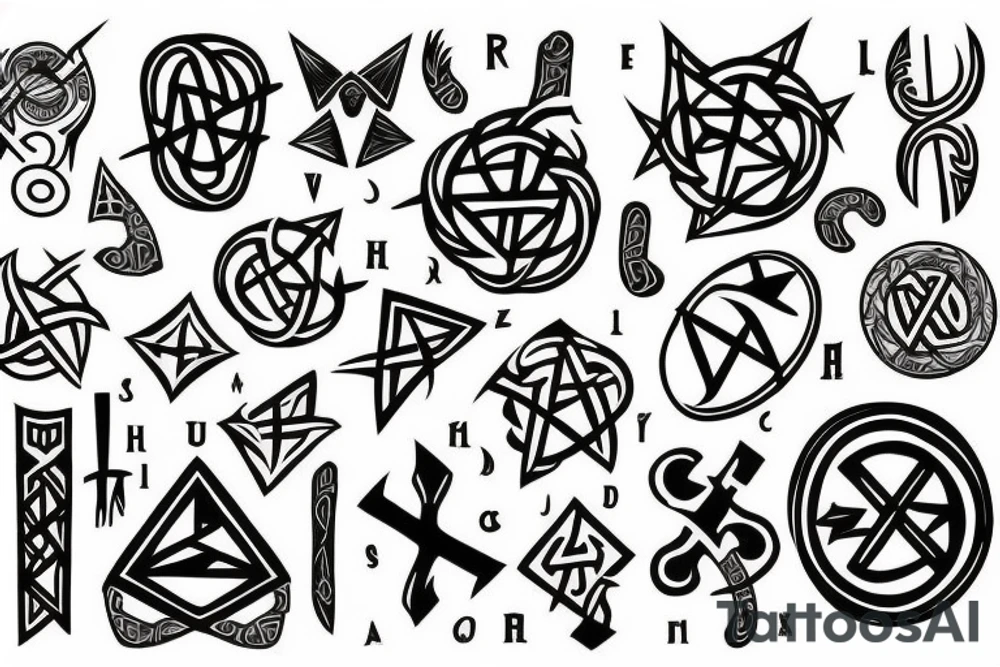 Pagan, universe, mythology, runes tattoo idea