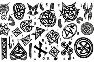 Pagan, universe, mythology, runes tattoo idea