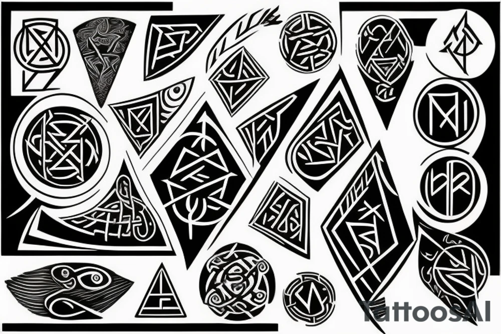 Pagan, mythology, runes tattoo idea
