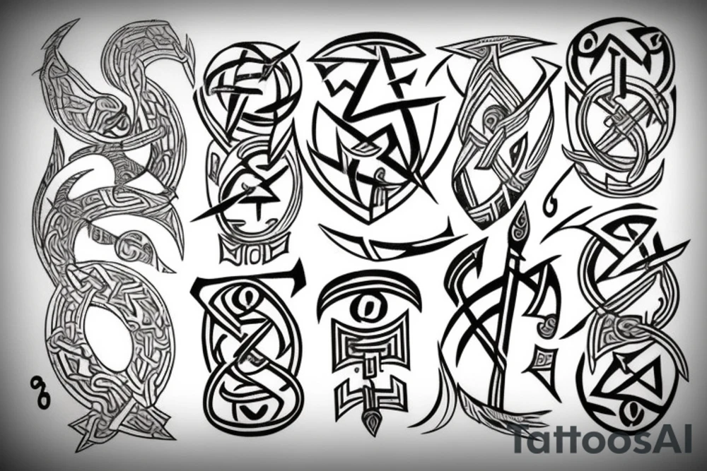 Pagan, mythology, runes tattoo idea