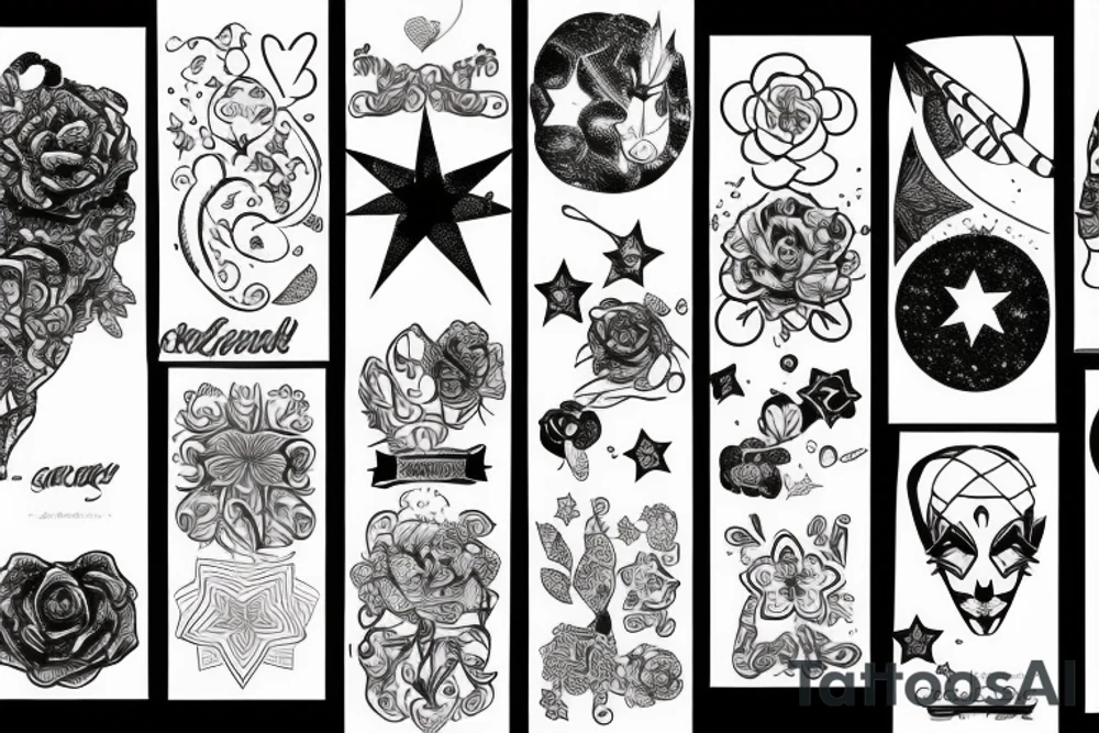 Multiple star barcelt tattoo idea