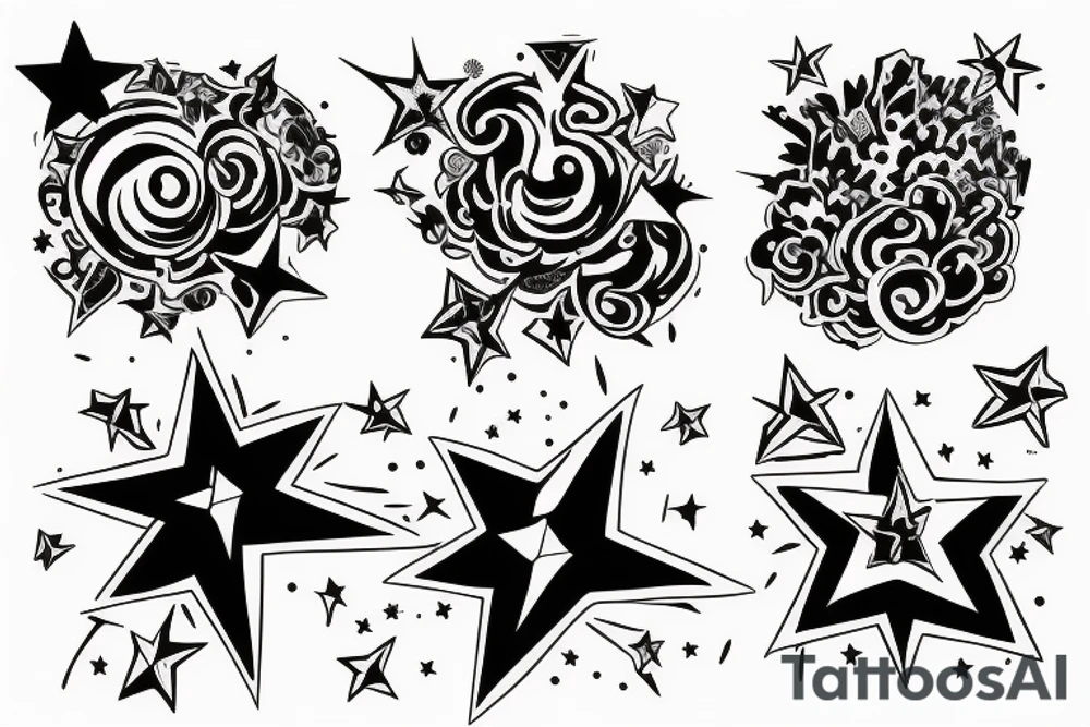 Multiple star barcelt tattoo idea
