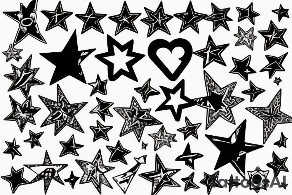 Multiple star bracelet tattoo idea