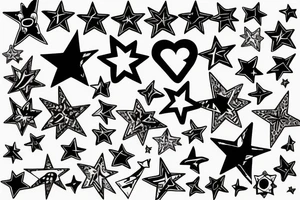 Multiple star bracelet tattoo idea
