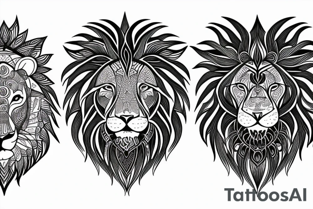 mandala lion tattoo idea