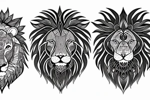 mandala lion tattoo idea