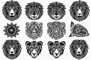 mandala lion tattoo idea