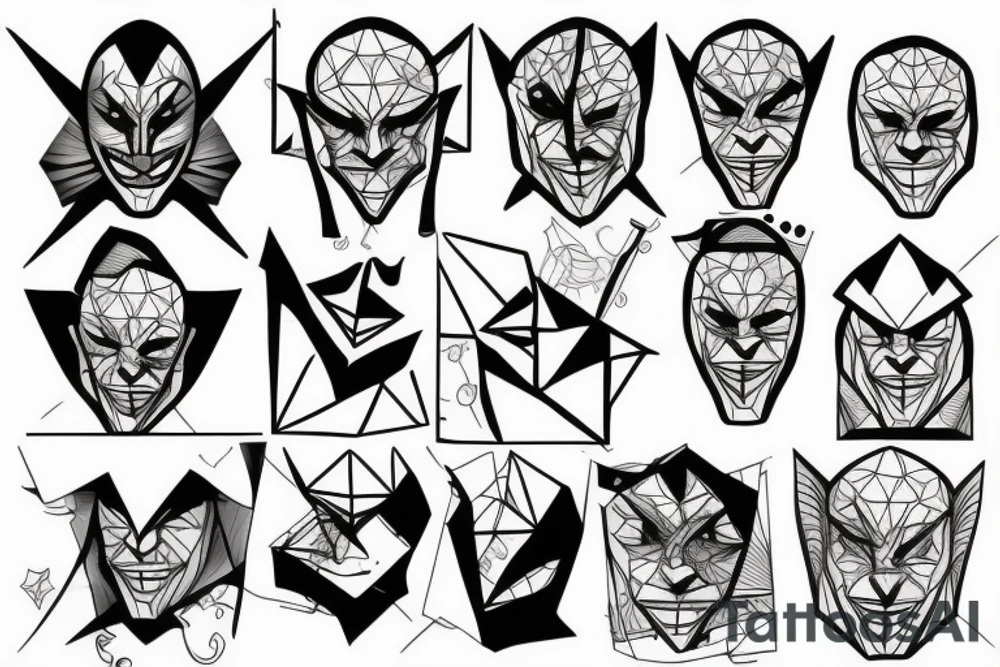geometric joker tattoo idea