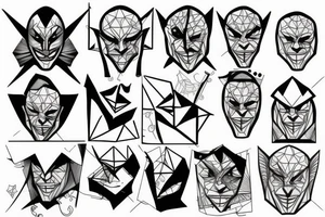 geometric joker tattoo idea