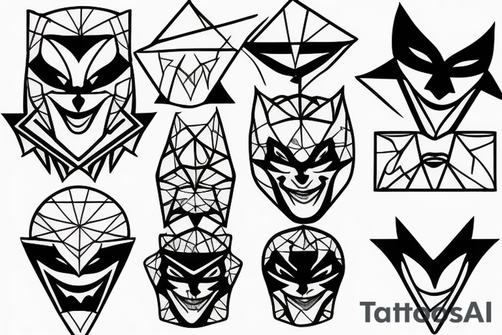 geometric joker tattoo idea