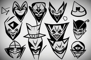 geometric joker hat tattoo idea