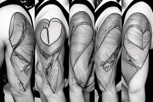 anatomical heart and eyeglasses tattoo idea