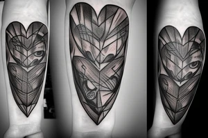 anatomical heart and eyeglasses tattoo idea