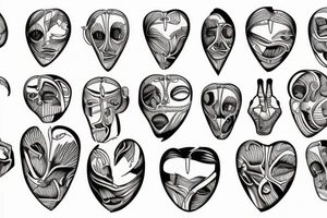 anatomical heart and eyeglasses tattoo idea